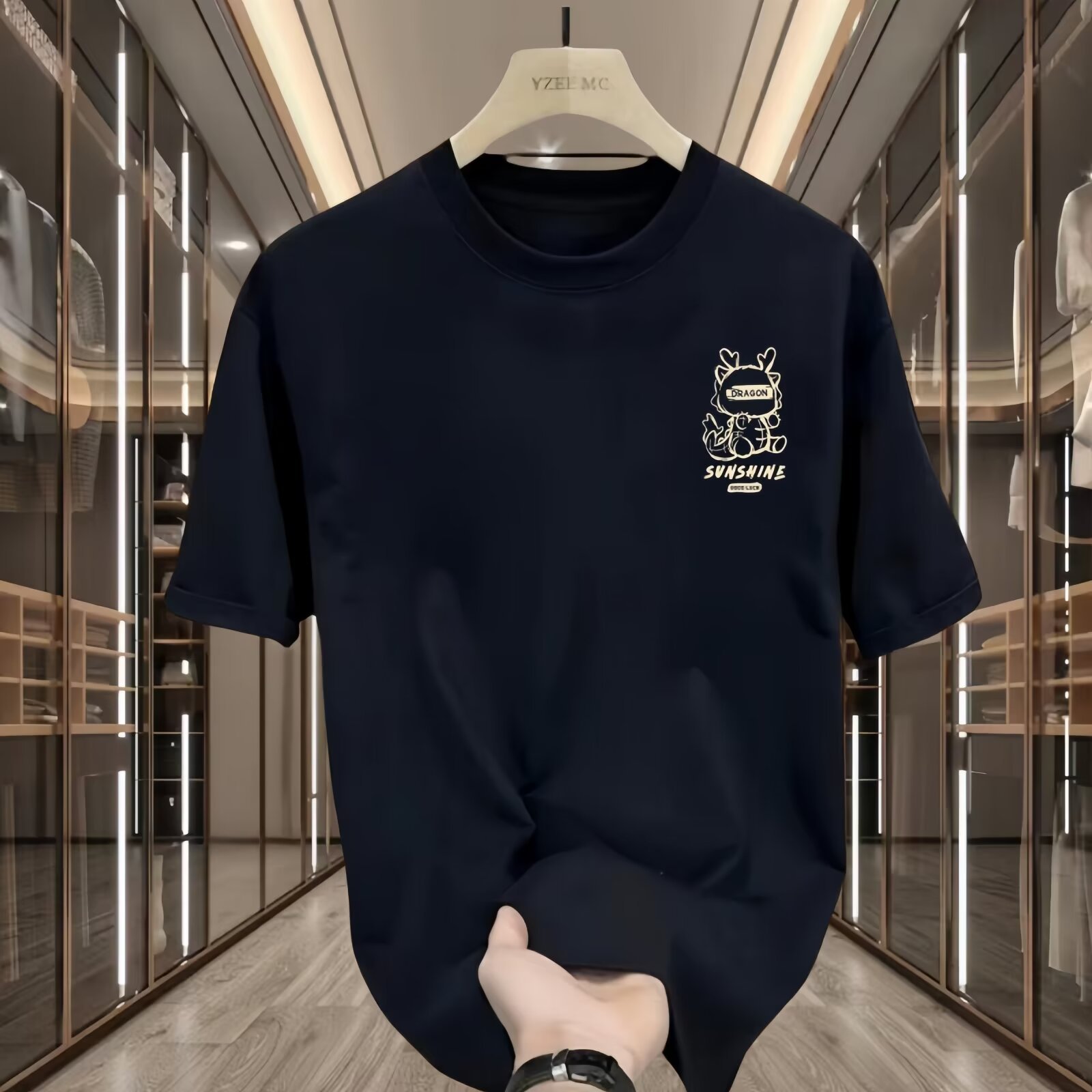 Black T-shirt with an exclamation mark